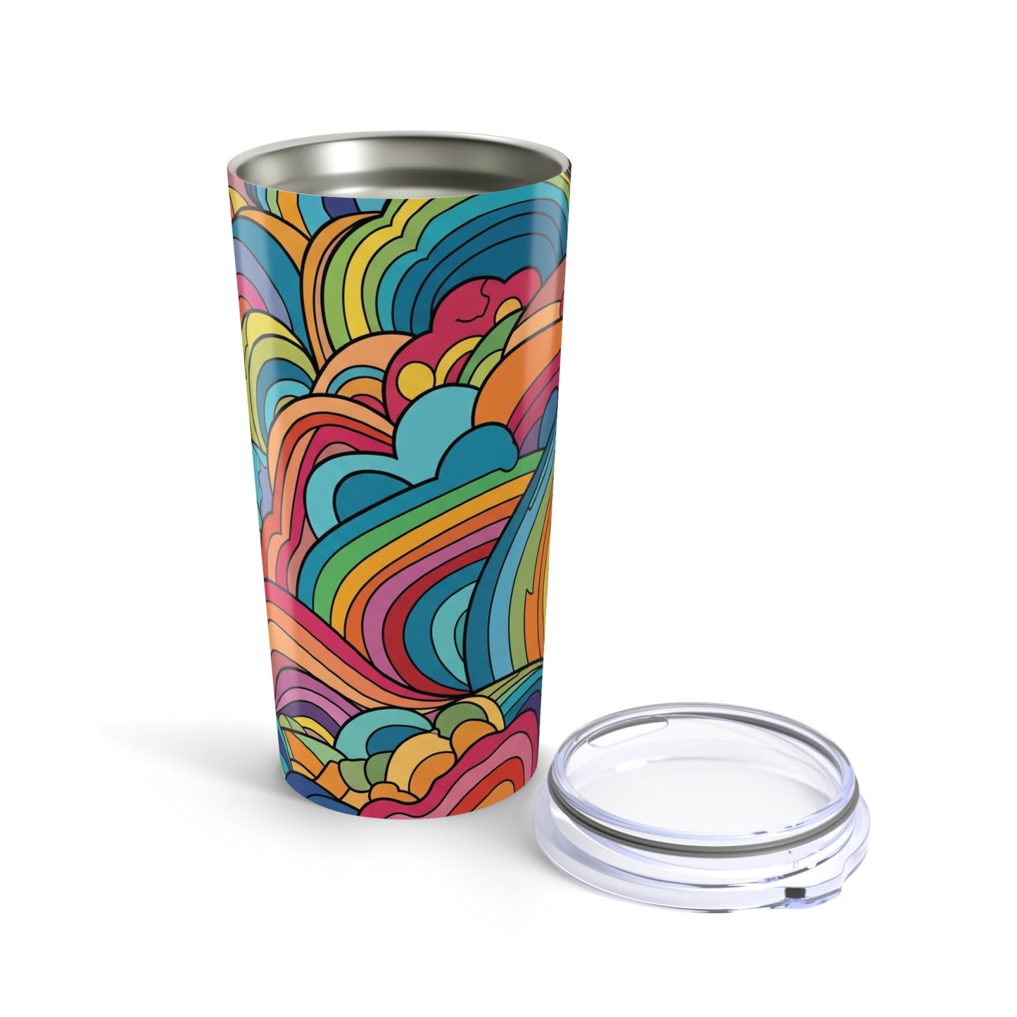 20oz Stainless Steel Printed Tumbler with Double Wall Vacuum Insulation Leak Proof BPA Free Mug for Hot and Cold