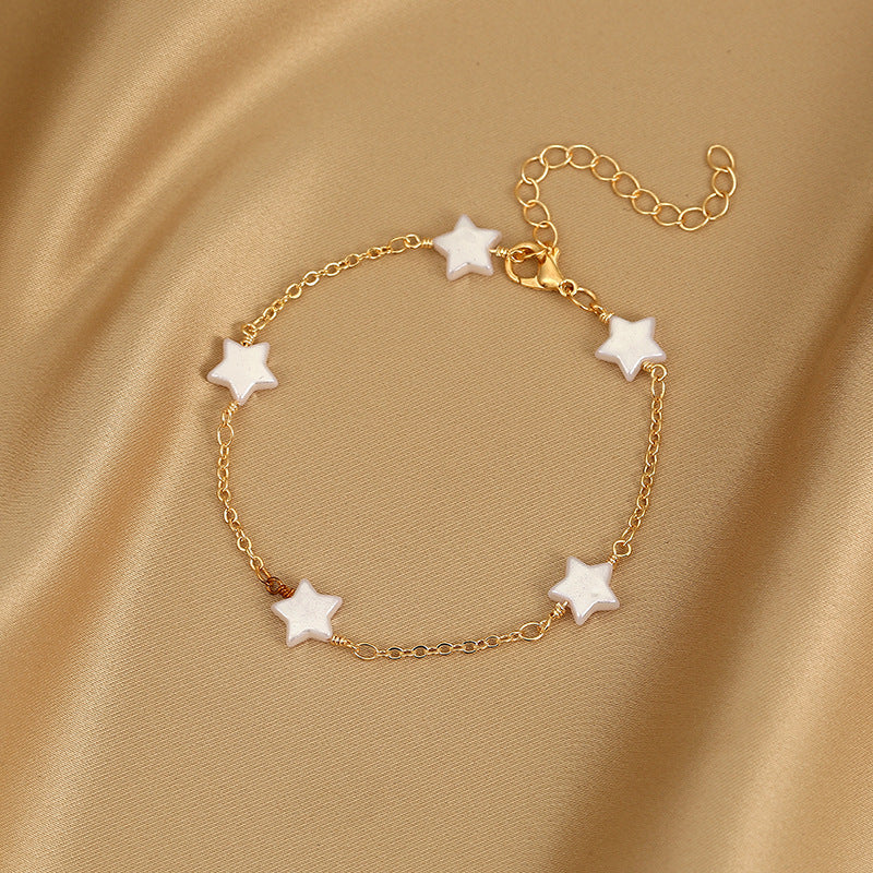 Geometric Copper Drip Oil Bracelet With Extension Chain Jewelry For Wedding Engagement Party For A Lovely Gift