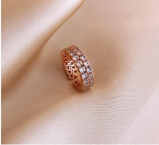 Real Gold Plating Cats Eye Rabbit Ring Alloy Jewels For Women Korean Style And Dainty Design Fashion Accessory