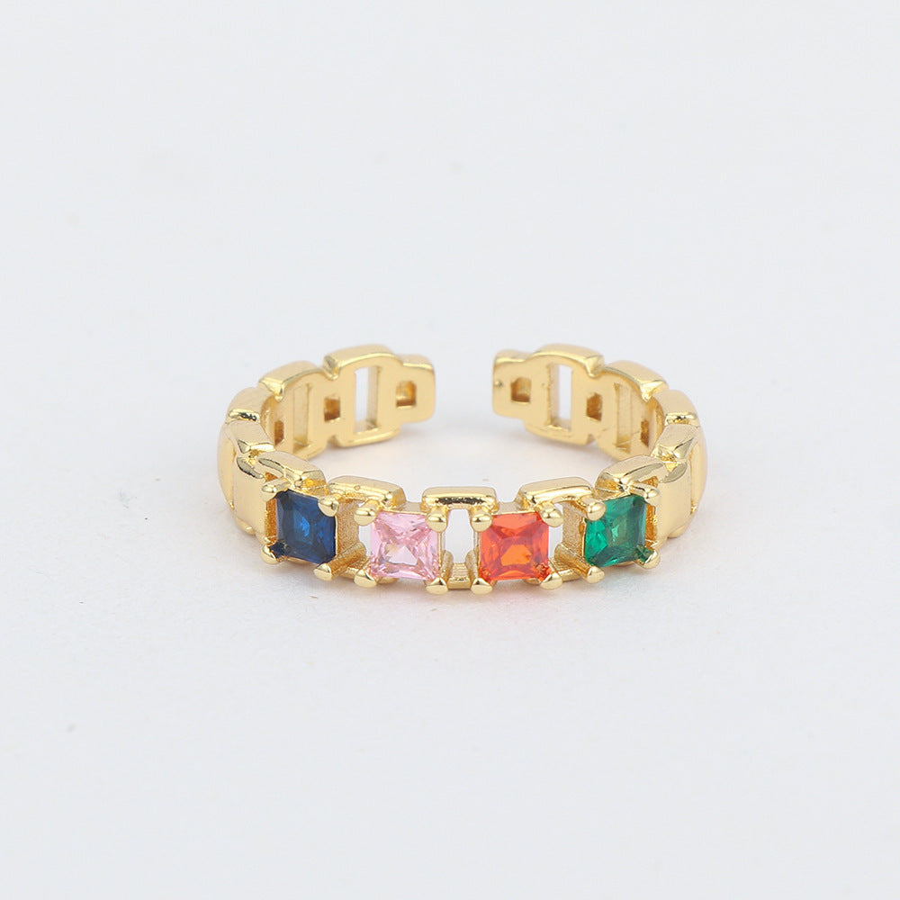 Women Adjustable Copper Plated Ring Fashion Jewelry For Everyday Chic Wearable Elegant Dainty Finger Ring Gift