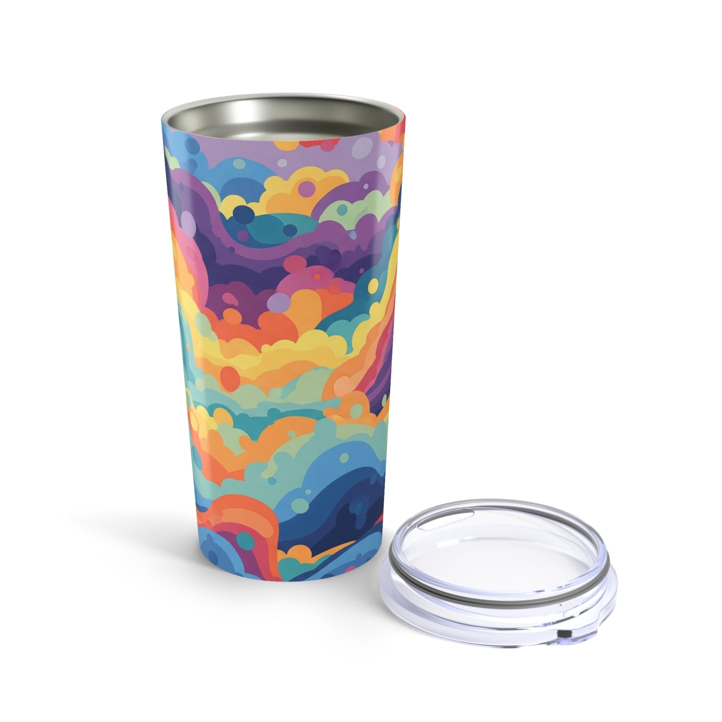 20oz Stainless Steel Tumbler With Printed Graphics Double Wall Vacuum Insulated Spill Resistant Travel Mug BPA Free