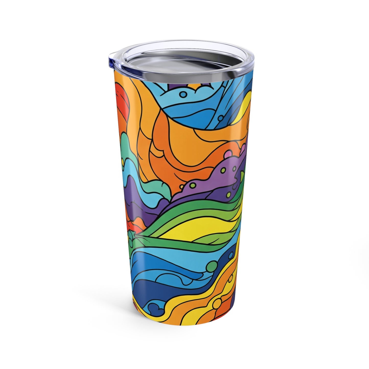 20oz Stainless Steel Tumbler With Vacuum Insulation Printed Travel Mug For Hot Or Cold Drinks Durable Dishwasher