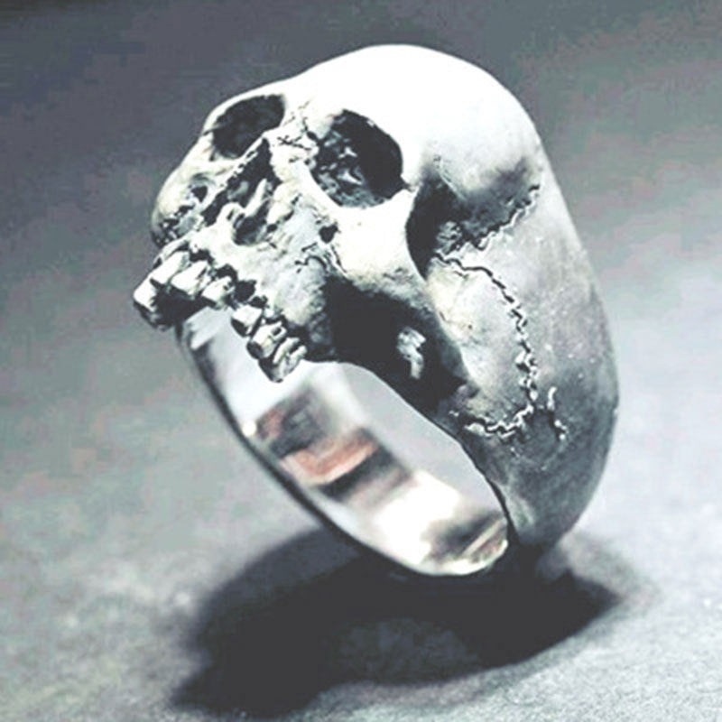 Mens Alloy Geometric Skull Ring European American Goth Punk Rock Jewelry Accessory Electroplated Scorpion Goth