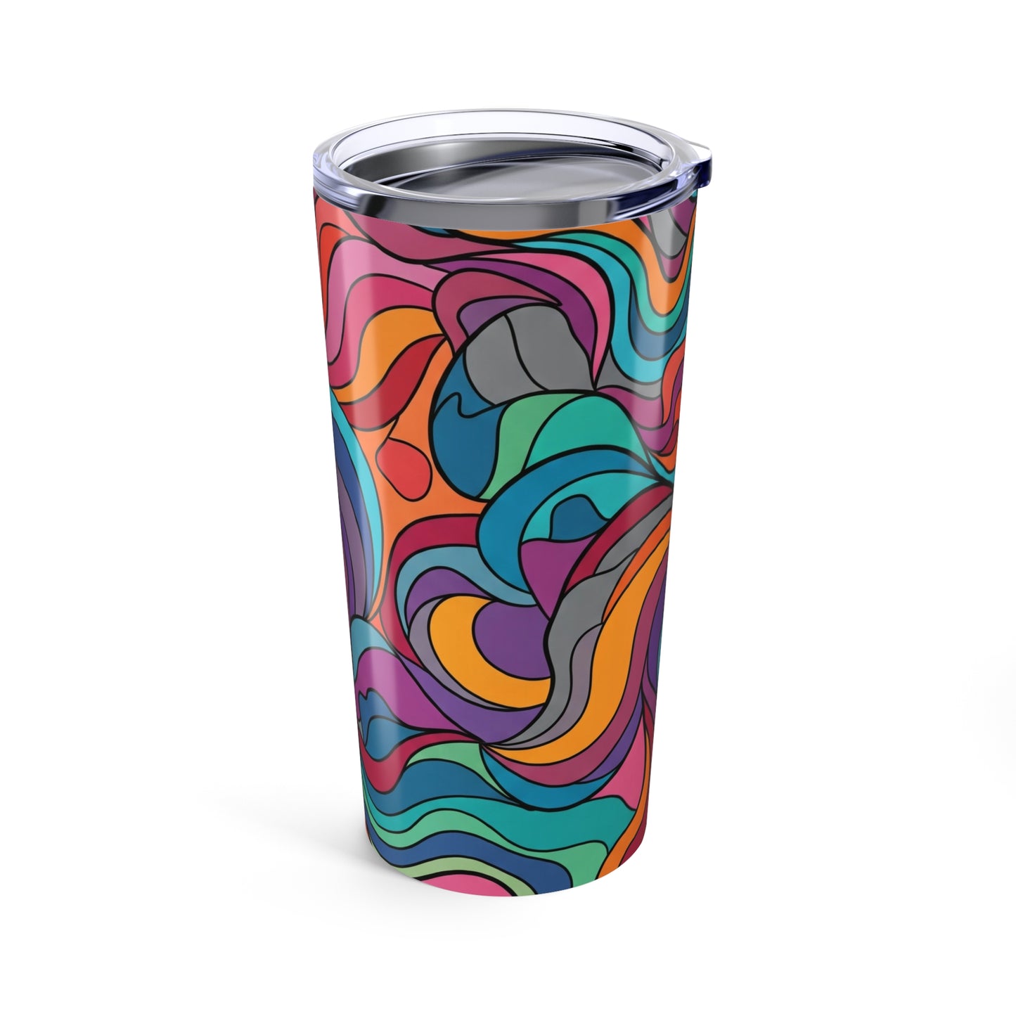 20oz Stainless Steel Tumbler With Double Wall Vacuum Insulation Spill Resistant Printed Thermal Travel Mug With Lid