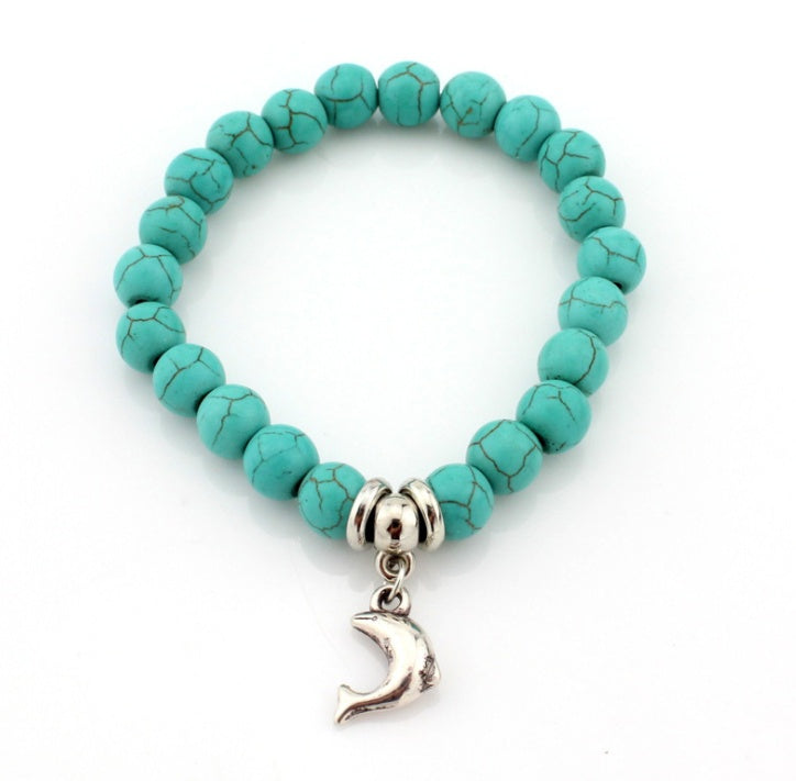Turquoise Teardrop Alloy Bangle Bracelet For Women Fashion