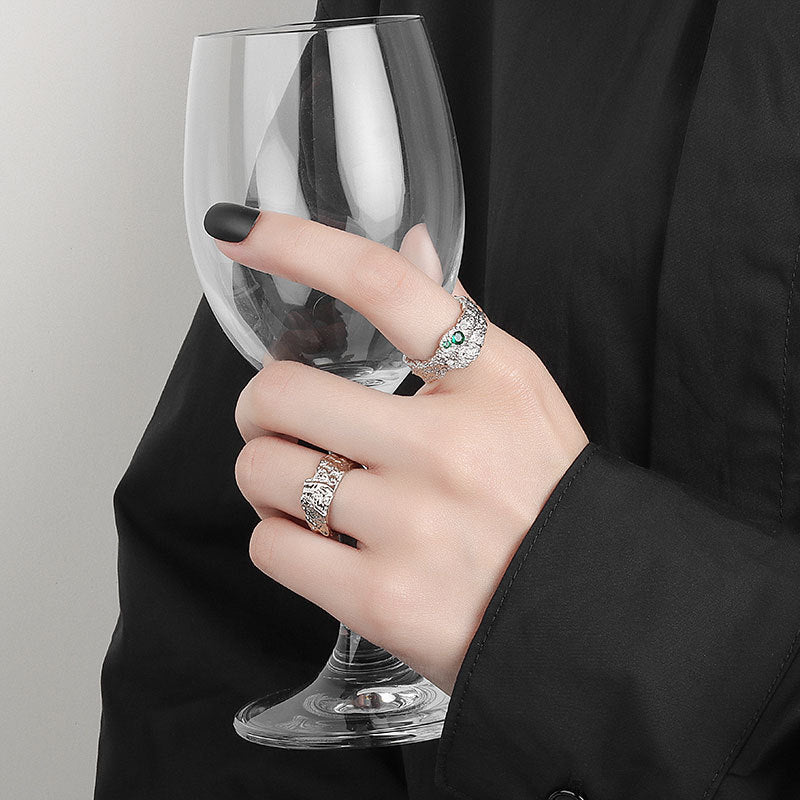 Womens Adjustable Opening Ring Copper Electroplated Silver Gold Irregular Texture Band Fashion Rings Statement