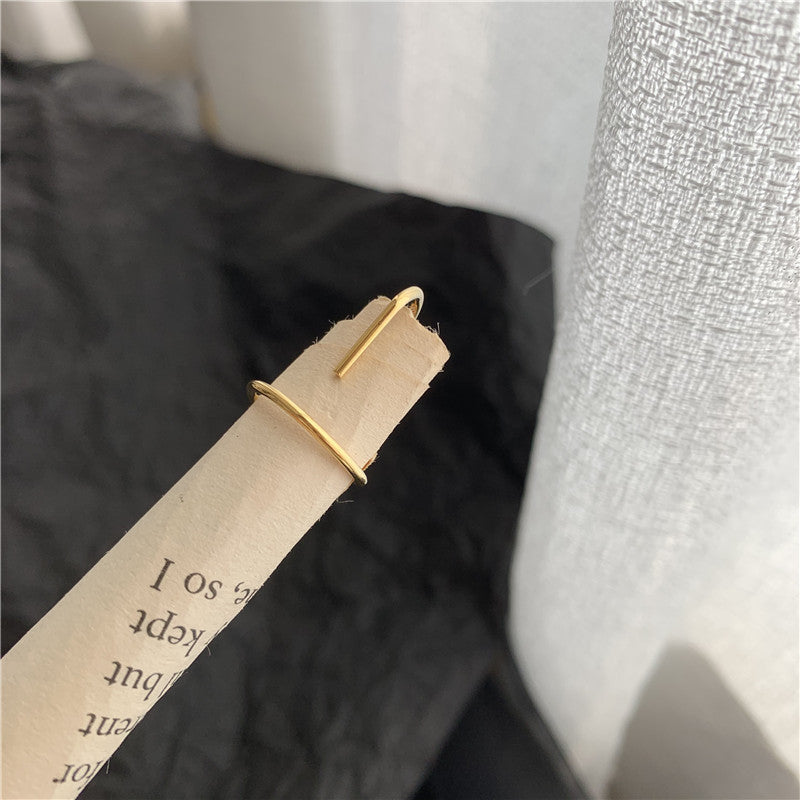 Unisex Geometric Alloy Rings Electroplated Metal Fashion Jewelry Single Ring And Double Ring Fingertip Cool Rings