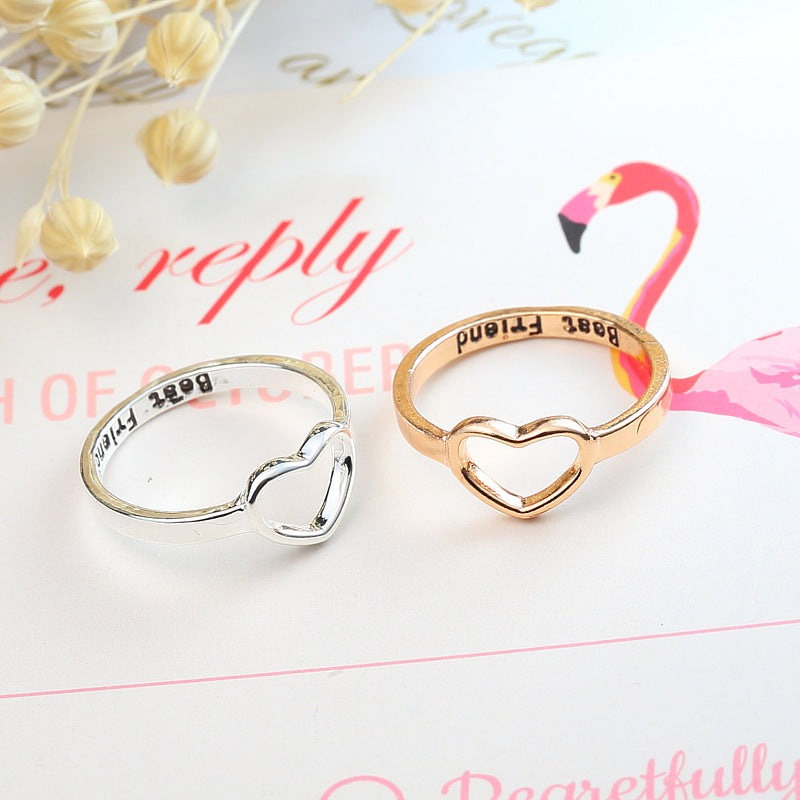 Couple Rings Electroplated Alloy Set For Men And Women Fashion Jewelry Love Ring Matching Goldtone Silver Tone