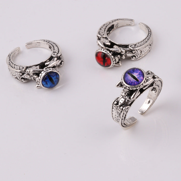 Three Dimensional Multicolor Skull Ring Inlaid Unisex Jewelry Accessory Alloy Craft Finish Highly Visible Tone