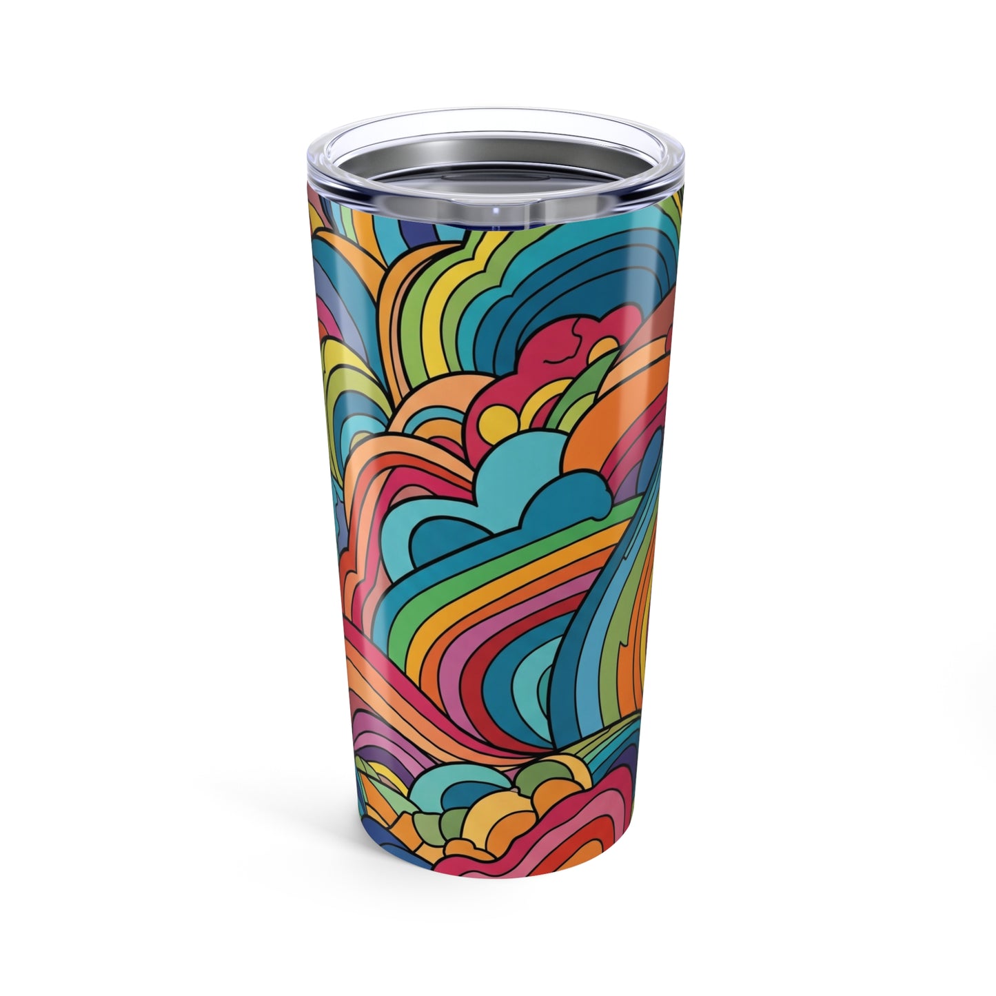 20oz Stainless Steel Printed Tumbler with Double Wall Vacuum Insulation Leak Proof BPA Free Mug for Hot and Cold