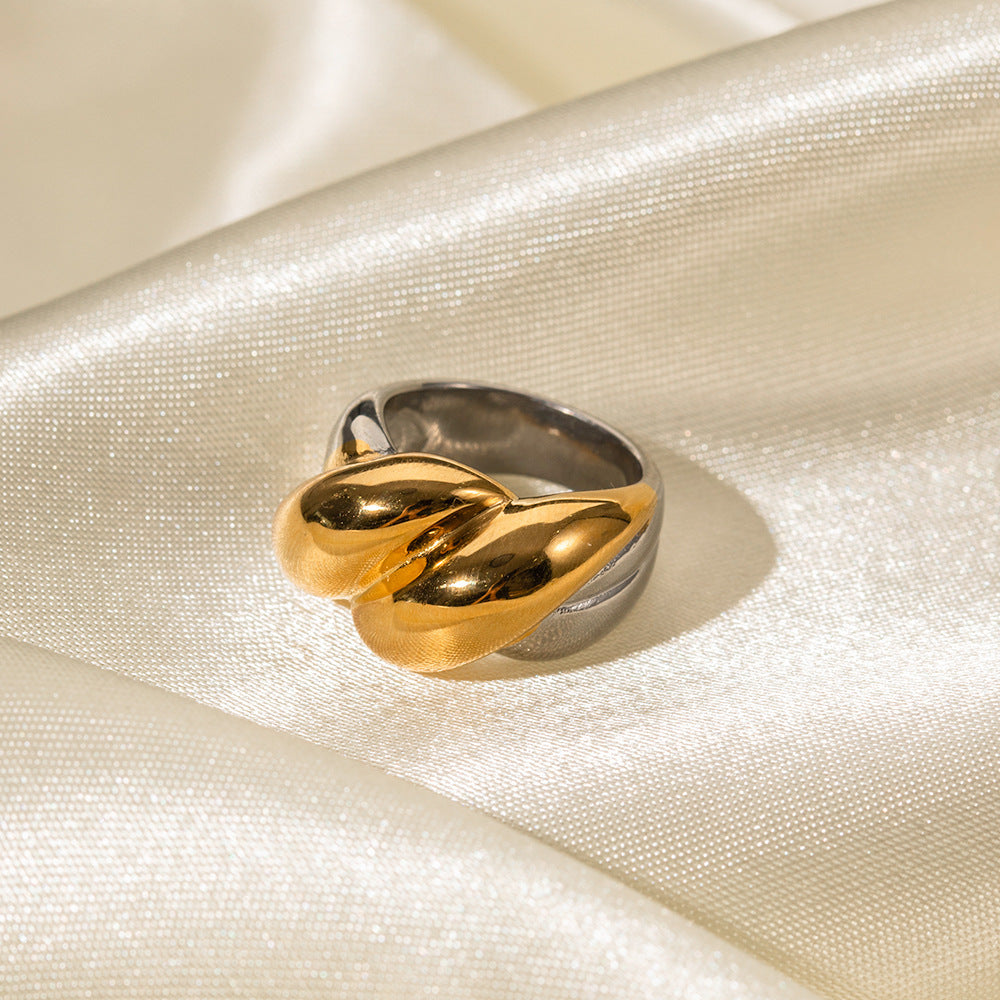 Gold Womens Circle Geometry Ring Stainless Steel Electroplated For Her Gift No 6 No 7 No 8 Sizes 6 7 8 For Her