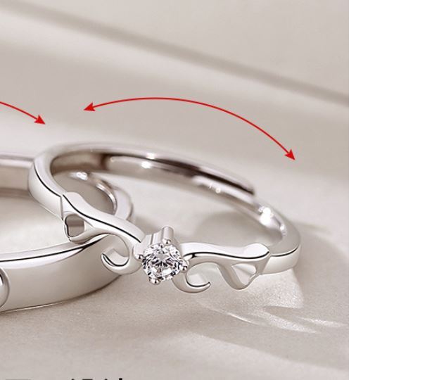 Couple Rings Set Adjustable Geometric Matching Bands for Men and Women Versatile Fashion Jewelry Accessories Engagement Wedding Promise Rings
