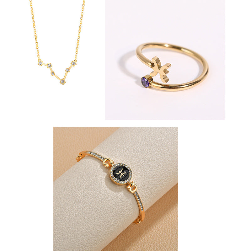 Womens Electroplated Alloy Constellation Fashion Jewelry Anniversary Gift Travel Gift Business Present Elegant