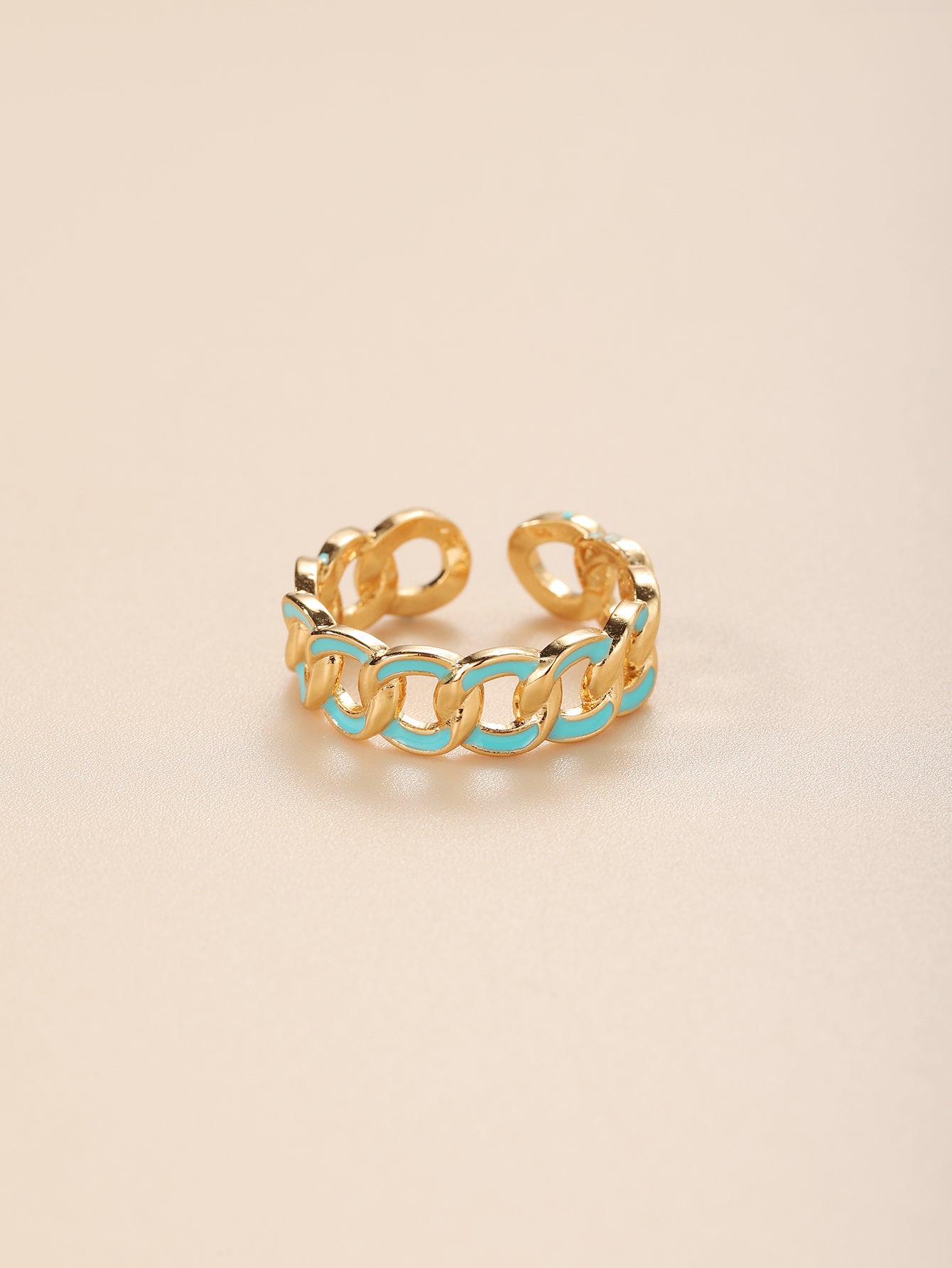 Geometric Electroplated Copper Ring for Women Elegant Fashion Jewelry Temperament Ring European Style Trendsetting