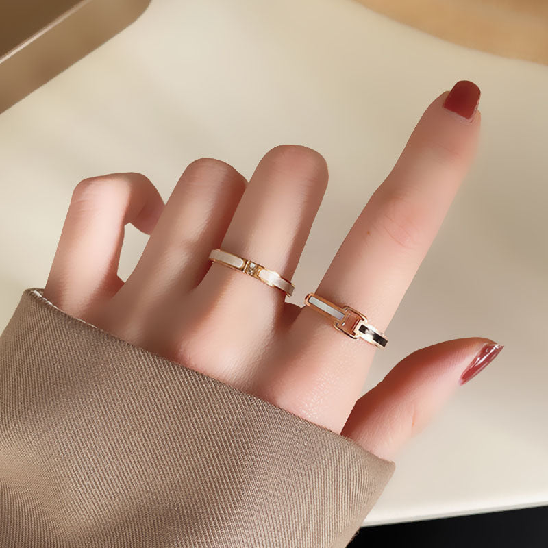 Geometric Couple Ring Electroplated Fashion Jewelry For Men And Women Korean Style Trendy Accessory Custom Processing