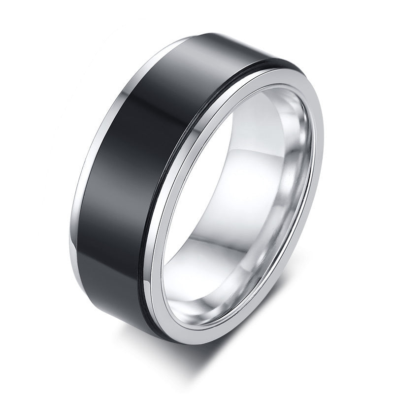 Stainless Steel Rotating Ring Geometric Modern Band With Smooth Spin For Daily Wear Adjustable Ring Wear Style