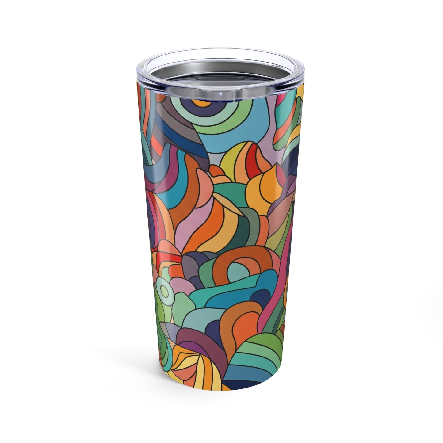 20 Ounce Metal Coffee Cup With Double Wall Insulation And Vacuum Sealed Spill Resistant Lid Graphic Design For