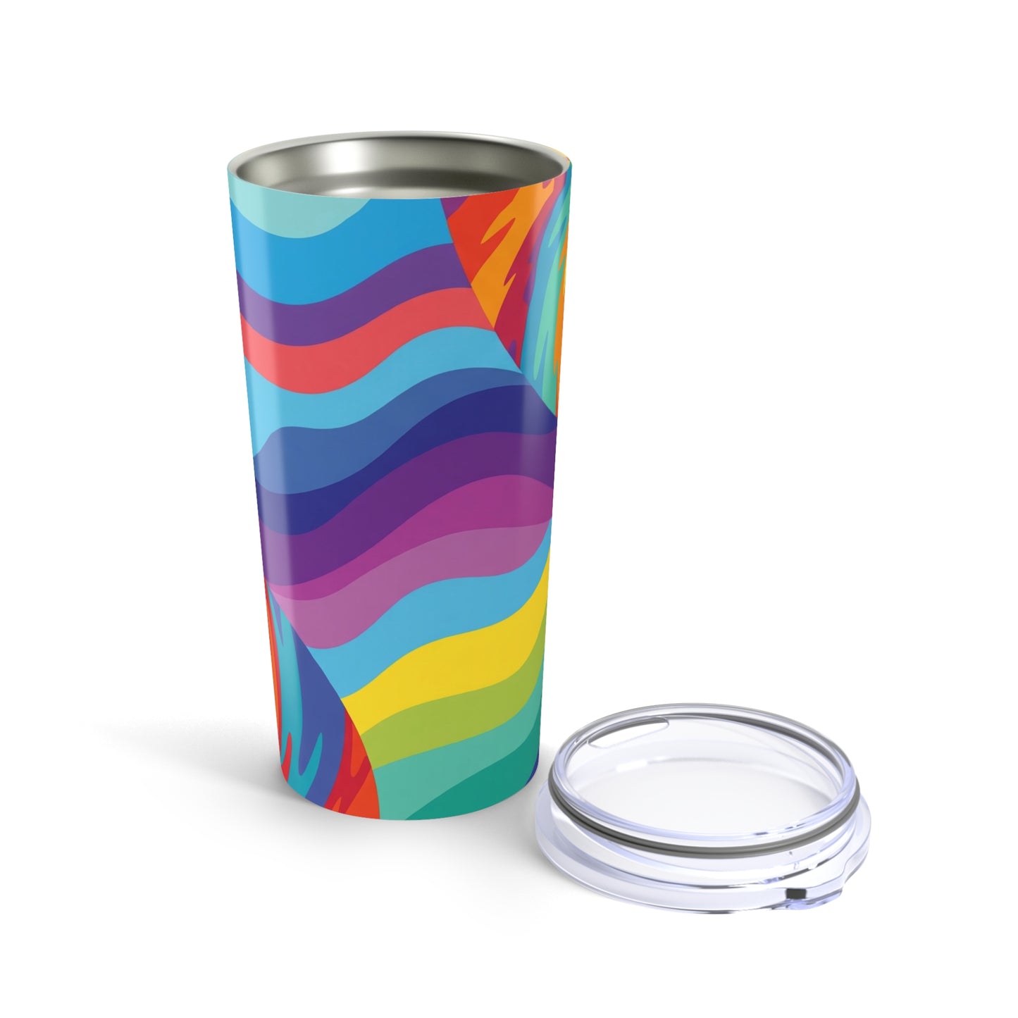 20oz Stainless Steel Travel Tumbler With Wall Vacuum Insulation Spill Resistant Printed Design For Hot And Cold