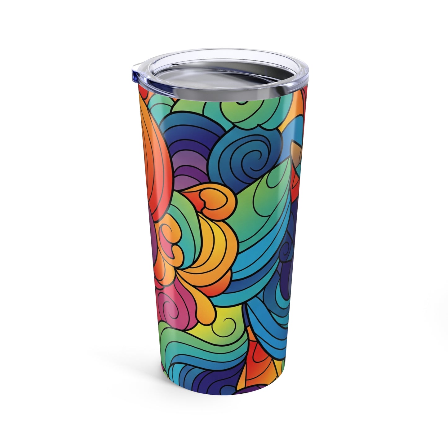 20 Oz Stainless Steel Tumbler With Printed Pattern Vacuum Insulated Leak Proof Coffee Cup For Hot And Cold