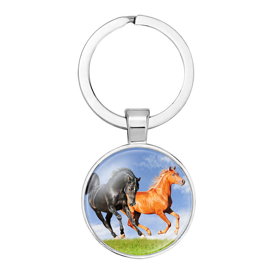 Alloy Keychain for Women and Men Exquisite Craftsmanship Durable Key Ring 25mm Glass Diameter For Everyday Use