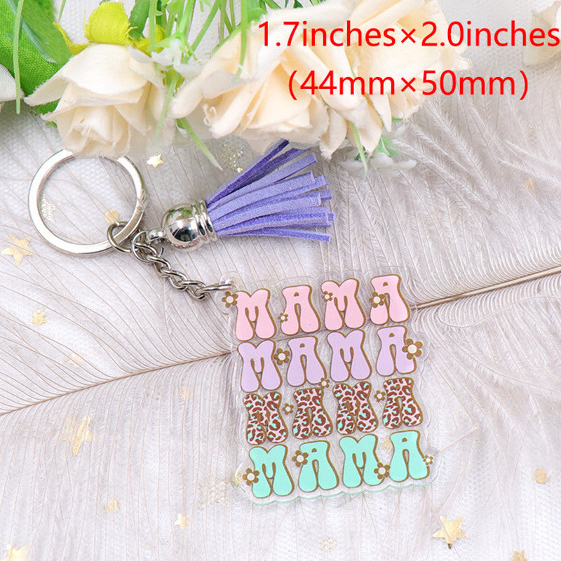 Acrylic Keychain Floral Gift For Couples Mothers Day