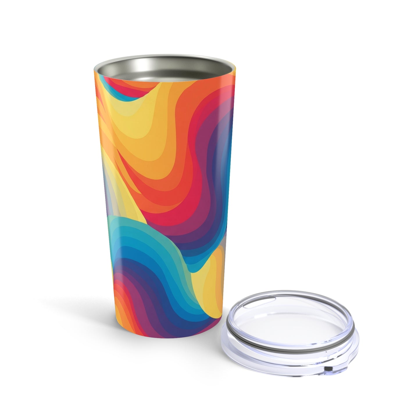 20 Oz Stainless Steel Tumbler Printed Design Double Wall Vacuum Insulation Leak Proof Travel Mug Durable