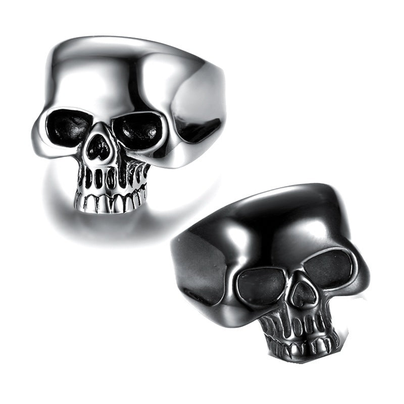 Mens Skull Ring Titanium Steel Punk Style Retro Fashion Jewelry For Men Durable High Quality Gift For Him Gift Idea