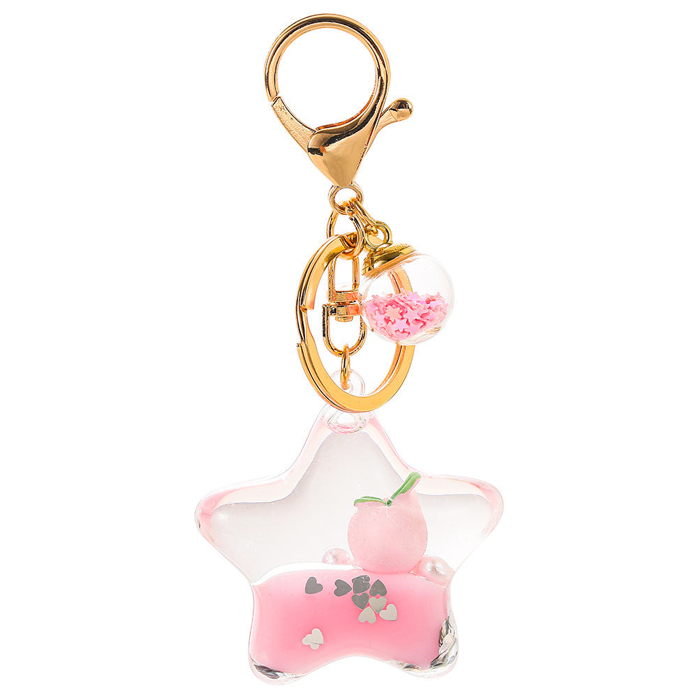 Quicksand Acrylic Keychain Pendant Charm For Keys And Bags Unique Decorative Accessory Fashion Accessory Glows