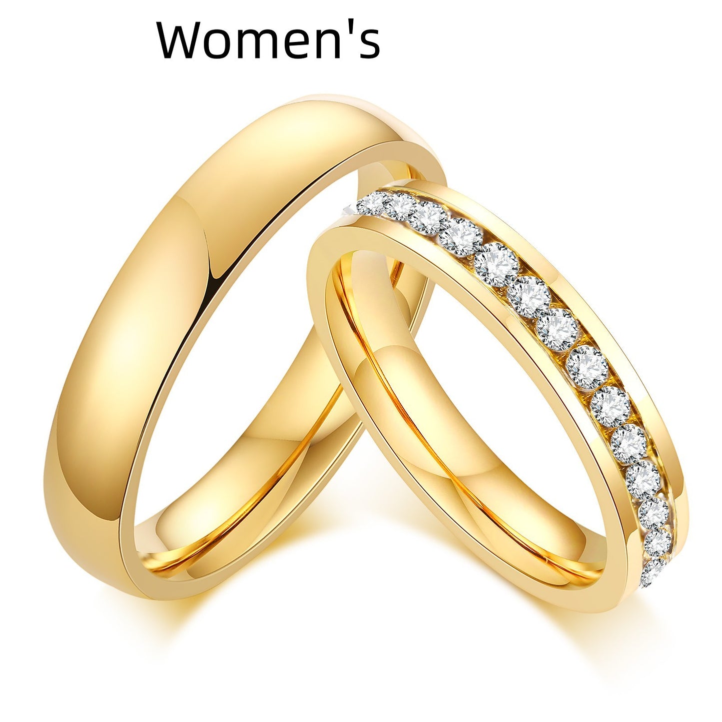 Couple Rings Set Geometric Design Rings For Him And Her Titanium Steel Promise Rings Wedding Bands Anniversary