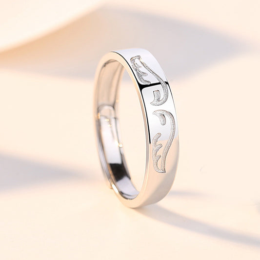 Sterling Silver Couple Rings Open Adjustable Korean Matching Bands For Him And Her Promise Jewelry Gifts Rings