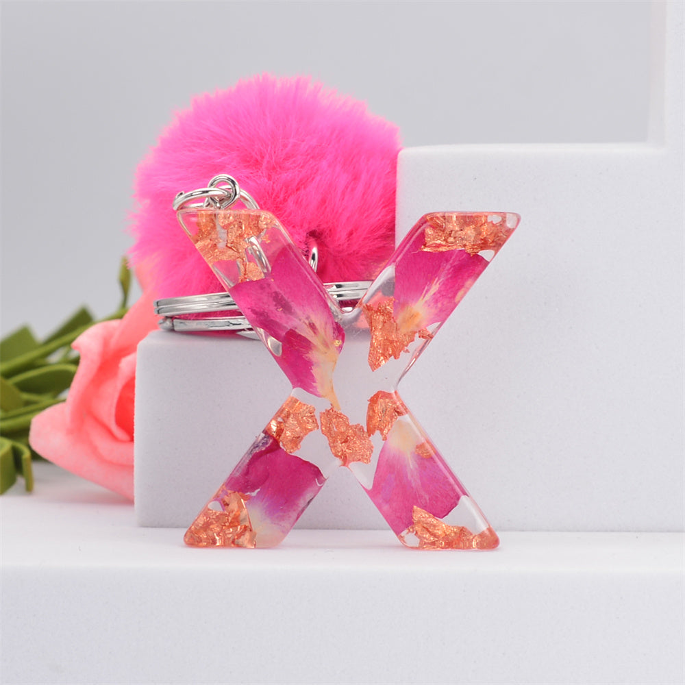 Resin Alphabet Initial Keychain A To Z Drip Glue Korean Style For Women And Girls Lightweight Resin Charm Gift