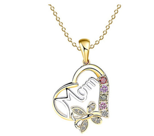 Gold Ring For Women With Rhinestone Butterfly And Heart Design Alloy Jewelry Gift For Mothers Day Elegant Look