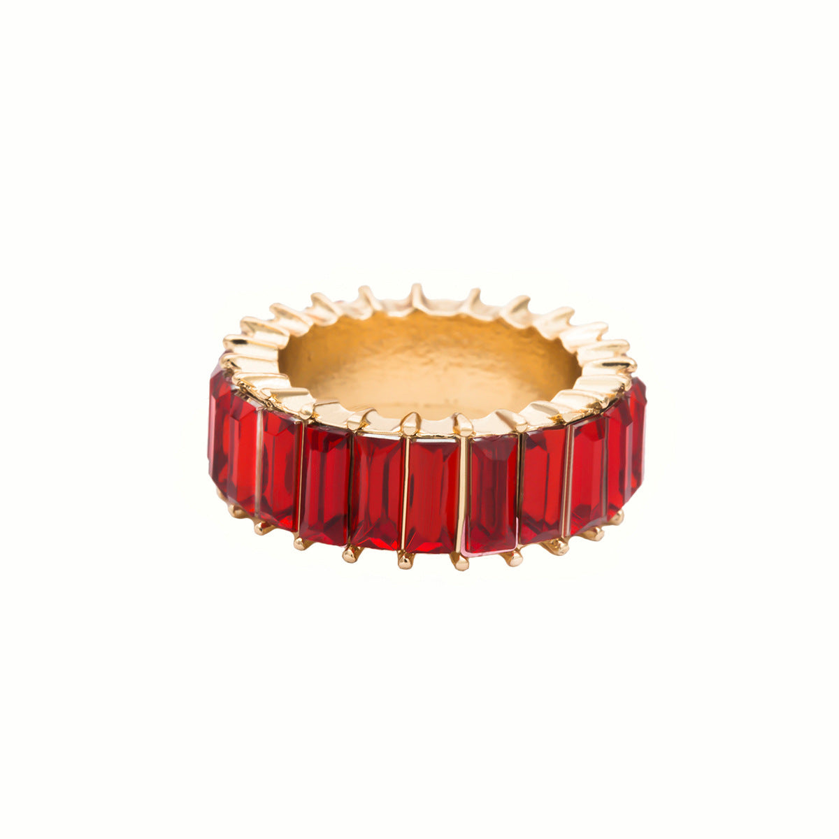 Womens Geometric Alloy Ring Sparkling Square Zircon Inlay Electroplated Finish Fashion Jewelry Ring ForYou Her