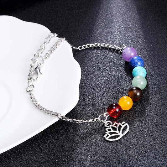 Unisex Geometric Alloy Bead Bracelet With Natural Stone For Women Energy Healing Jewelry Everyday Style Trendy