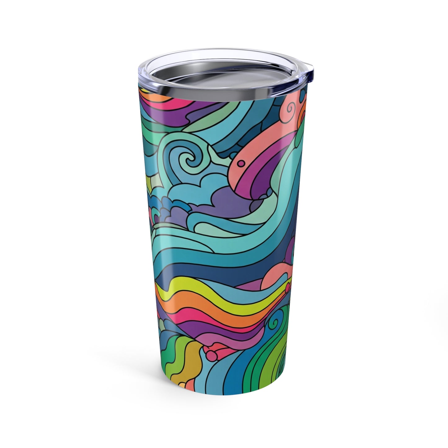 20oz Stainless Steel Printed Tumbler With Double Wall Vacuum Insulation Leak Proof BPA Free Hot Cold Drink