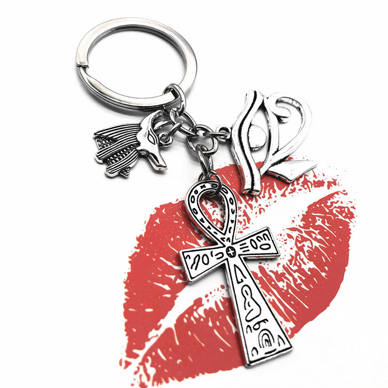 Eye of Horus Keychain Metal Ancient Egyptian Symbol Totem Key Rings Anubis Gift Unisex Souvenir Decoration Eye