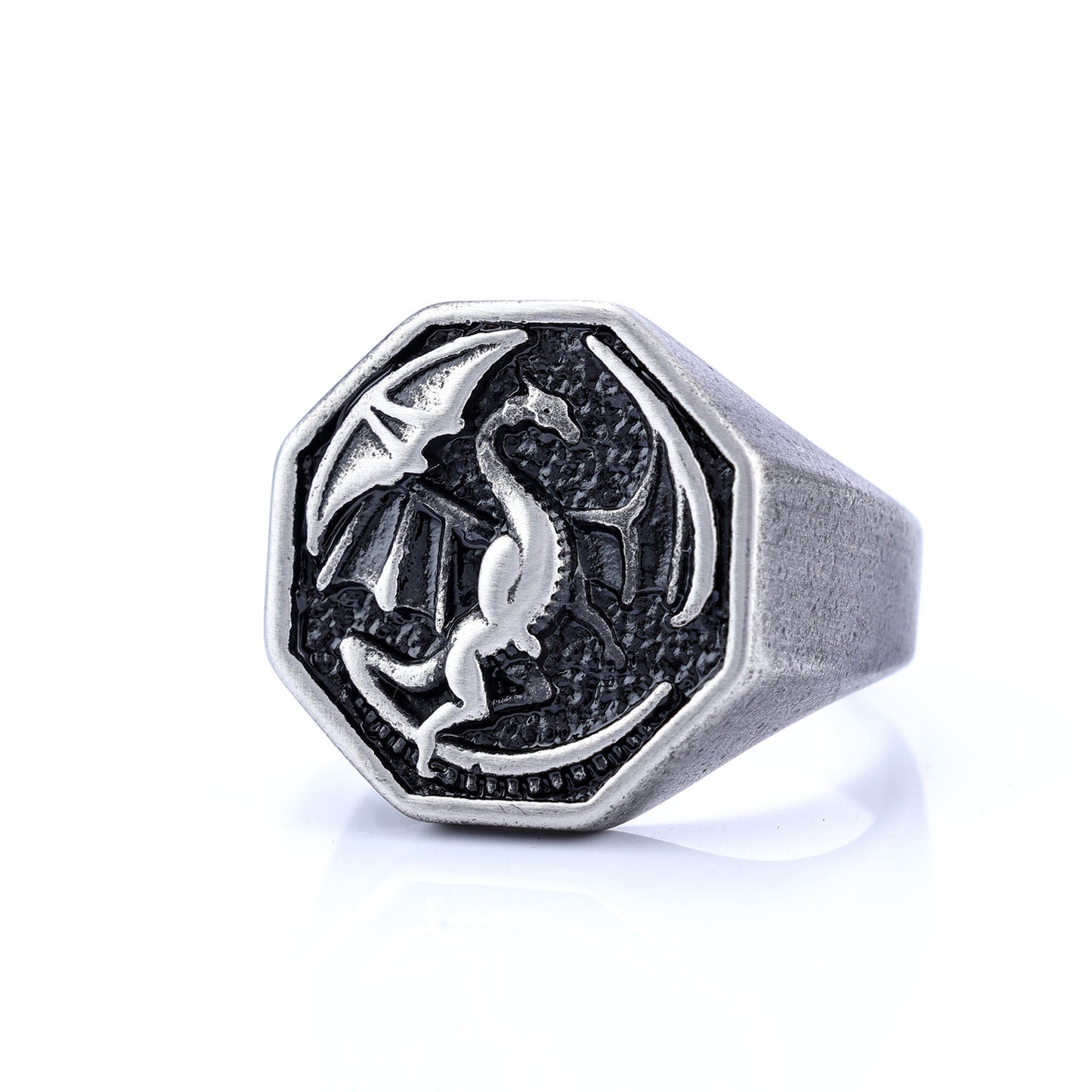 Unisex Dragon Ring Titanium Steel Animal Zodiac Biker Ring King Riding Seat Ring Motorcycle Jewelry for Men and Women Cool Ins Jewelry Gift