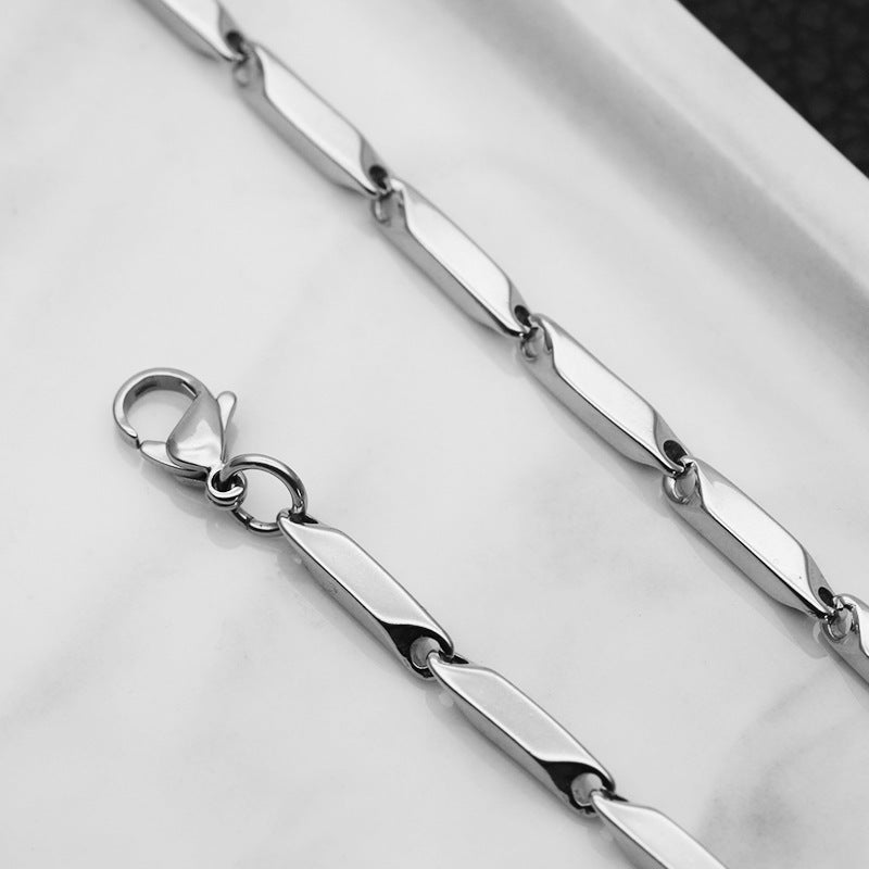 Unisex Titanium Steel Melon Seed Chain Necklace Durable Jewelry For Men And Women Perfect Gift Idea For Everyday Wear