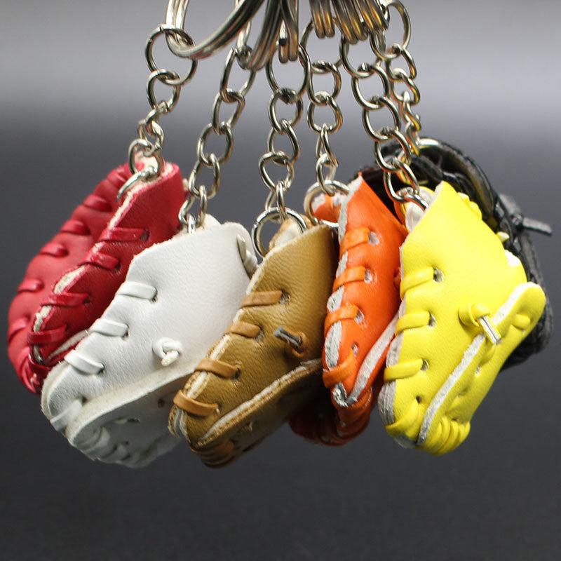 Unisex Baseball Glove Keychain Leather Alloy Pendant Key Accessory Sports Fans Athletes Bag Baseball Accessory