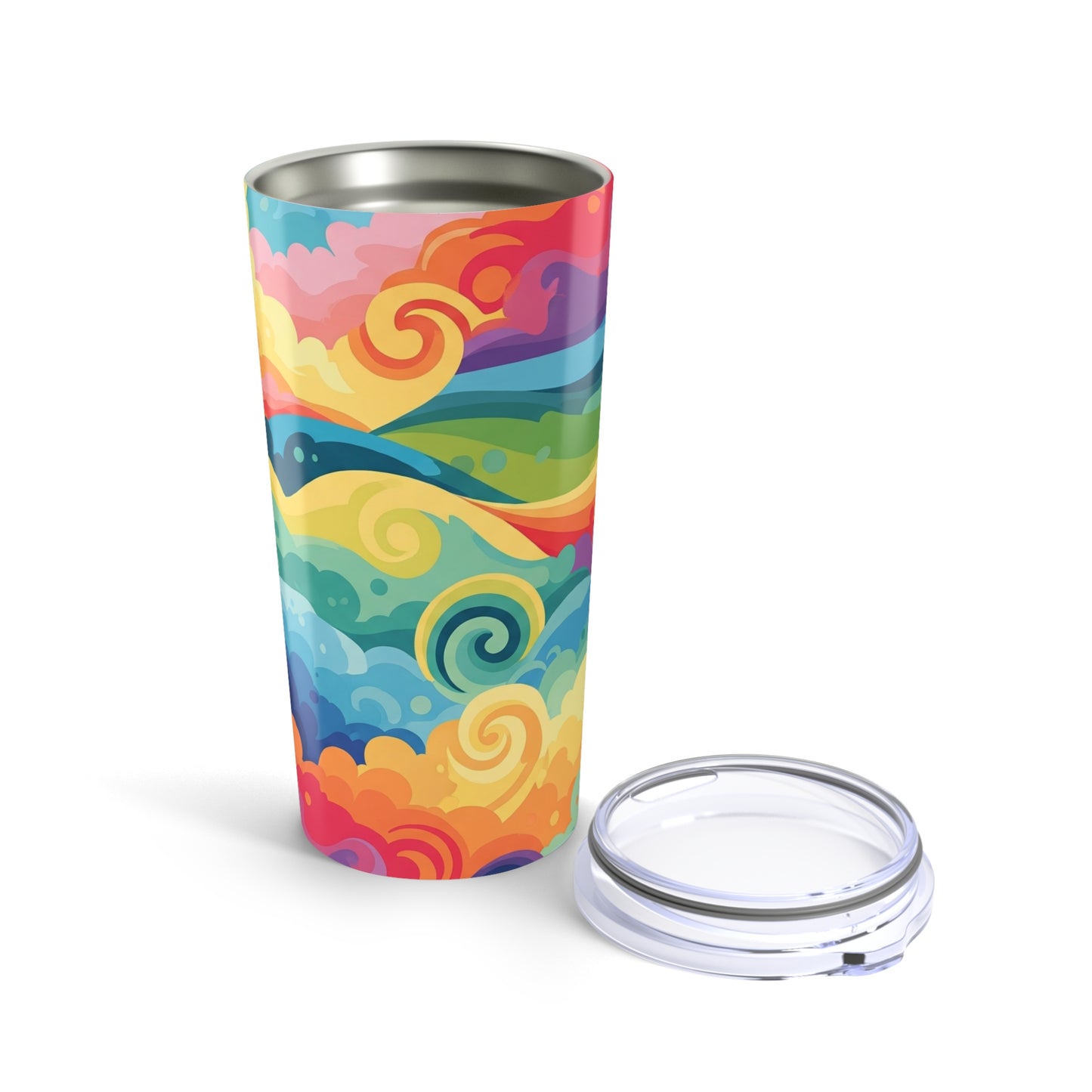 20oz Stainless Steel Tumbler With Printed Design Double Wall Vacuum Insulation Spill Resistant Dishwasher Safe