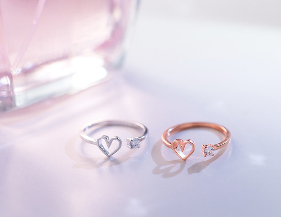 Silver DiamondShaped Hollow Ring 0.7cm Wide 0.55cm High Dainty Elegant Everyday Minimalist Jewelry Gift For Her