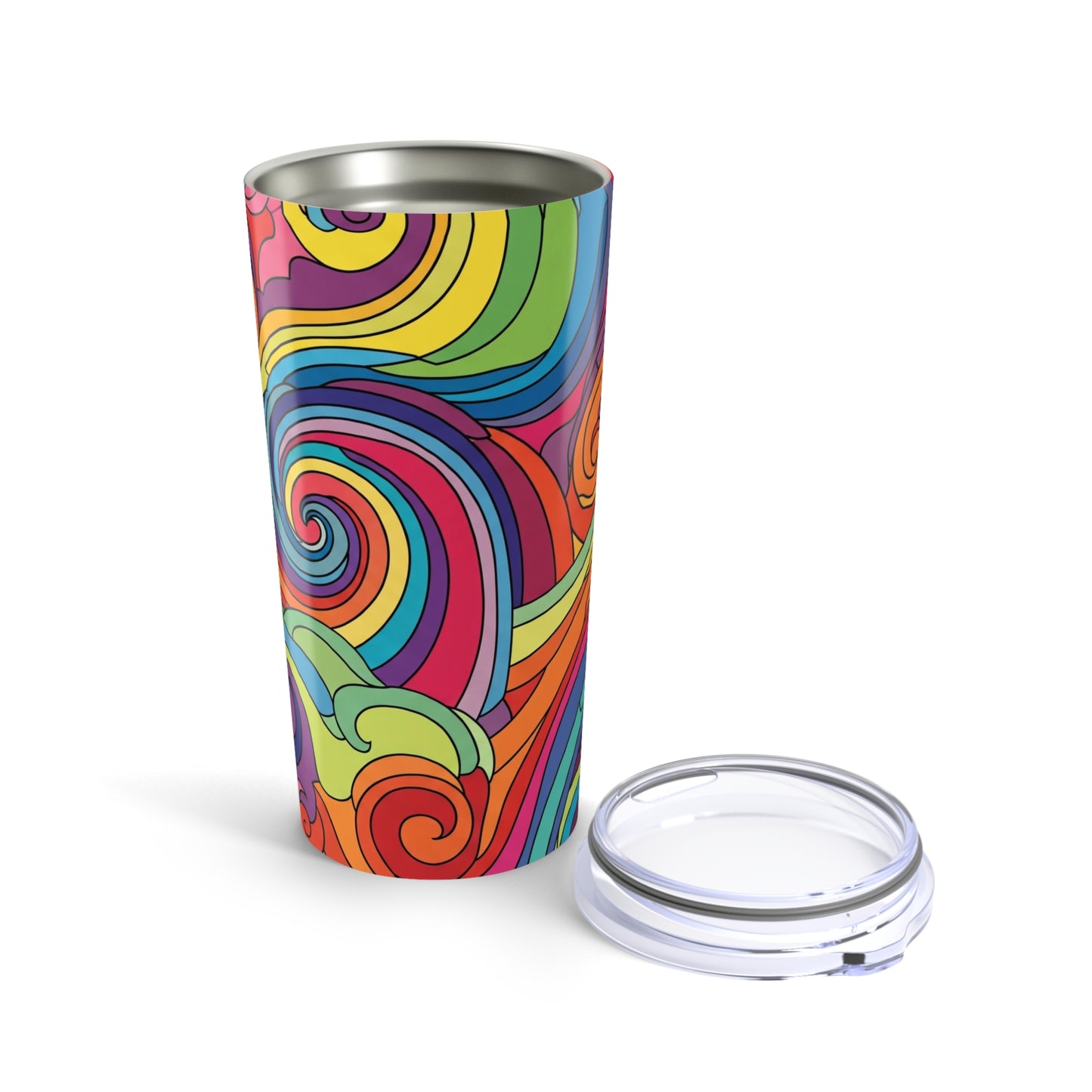 20oz Stainless Steel Printed Tumbler Double Wall Vacuum Insulated Leak Proof Durable Thermal Travel Coffee Cup