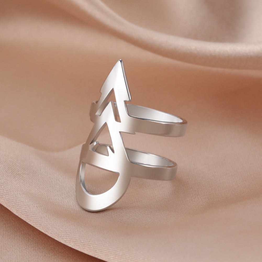 Arrow Ring Stainless Steel Unisex Jewelry Silver Rose Gold