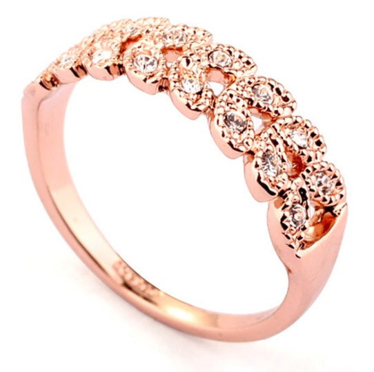 Top Quality Classical Crystal Wedding Ring Rose Gold Color Classical Quality Quality Crystal Wedding Ring Rose
