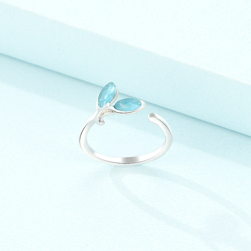 Leaf Ring Simple Alloy Ring For Women Girls Fashion Jewelry Elegant Temperament Ring Advertising Leaves Leaves