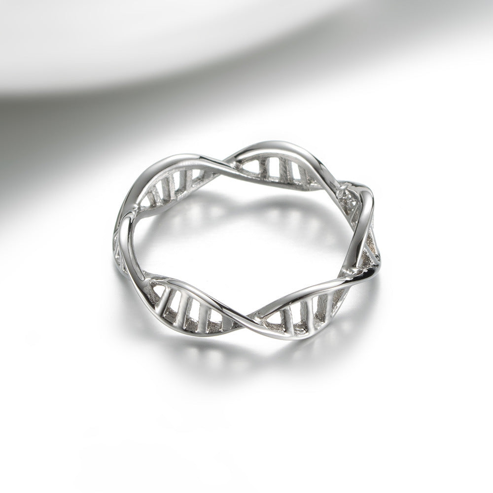 Unisex Titanium Steel Ring Twisted Geometric Design Polished Finish Durable Hand Jewelry Fashion Accessory Modern Style