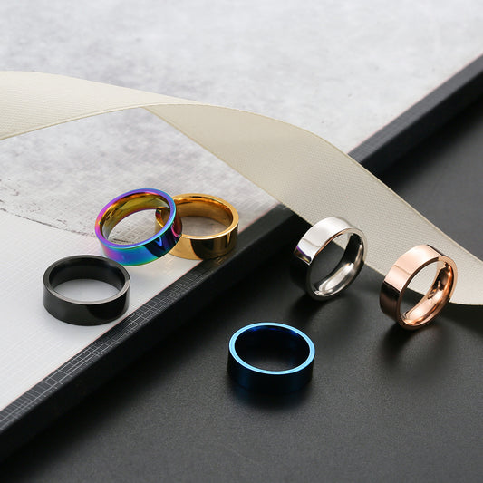 Stainless Steel Unisex Geometric Ring Korean Style Metal Band For Men And Women Fashion Jewelry Durable Everyday Wear