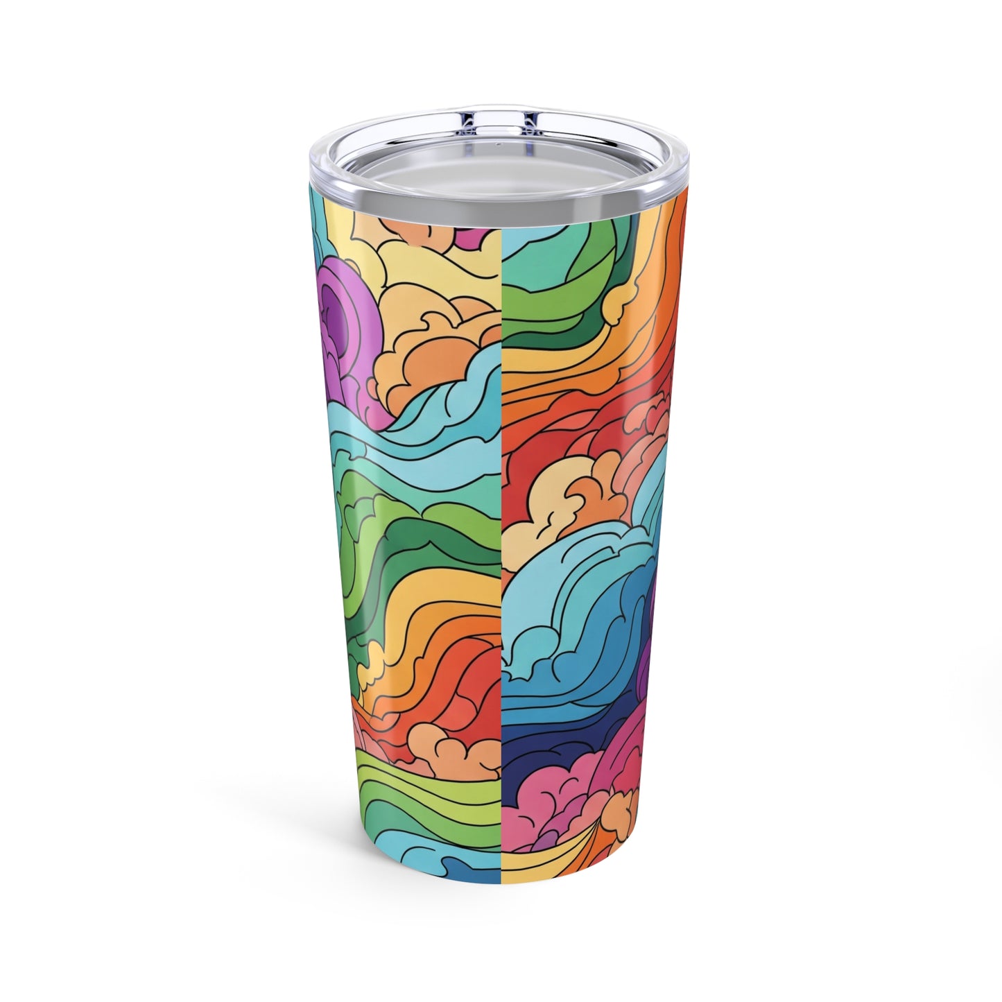20 Oz Stainless Steel Tumbler With Vacuum Insulation Spill Resistant Printed Dishwasher Safe For Hot Cold Drinks
