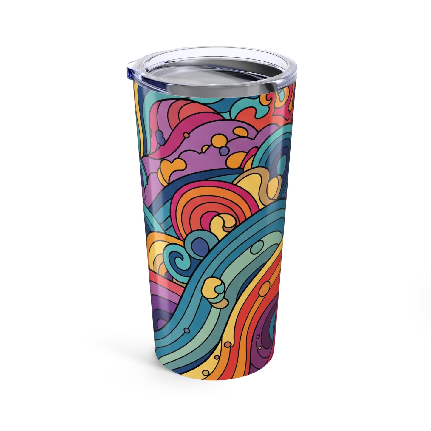 20oz Stainless Steel Tumbler With Colorful Printed Design Double Wall Vacuum Insulated Spill Resistant Thermal