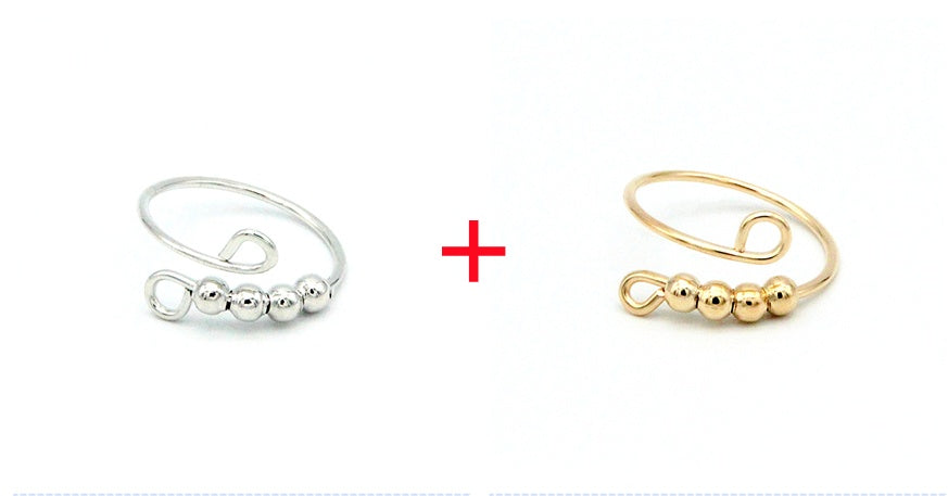 Rotating Anxiety Relief Ring Adjustable Fidget Band Geometric Alloy Electroplated Fashion Ring Cute Knuckle Ring